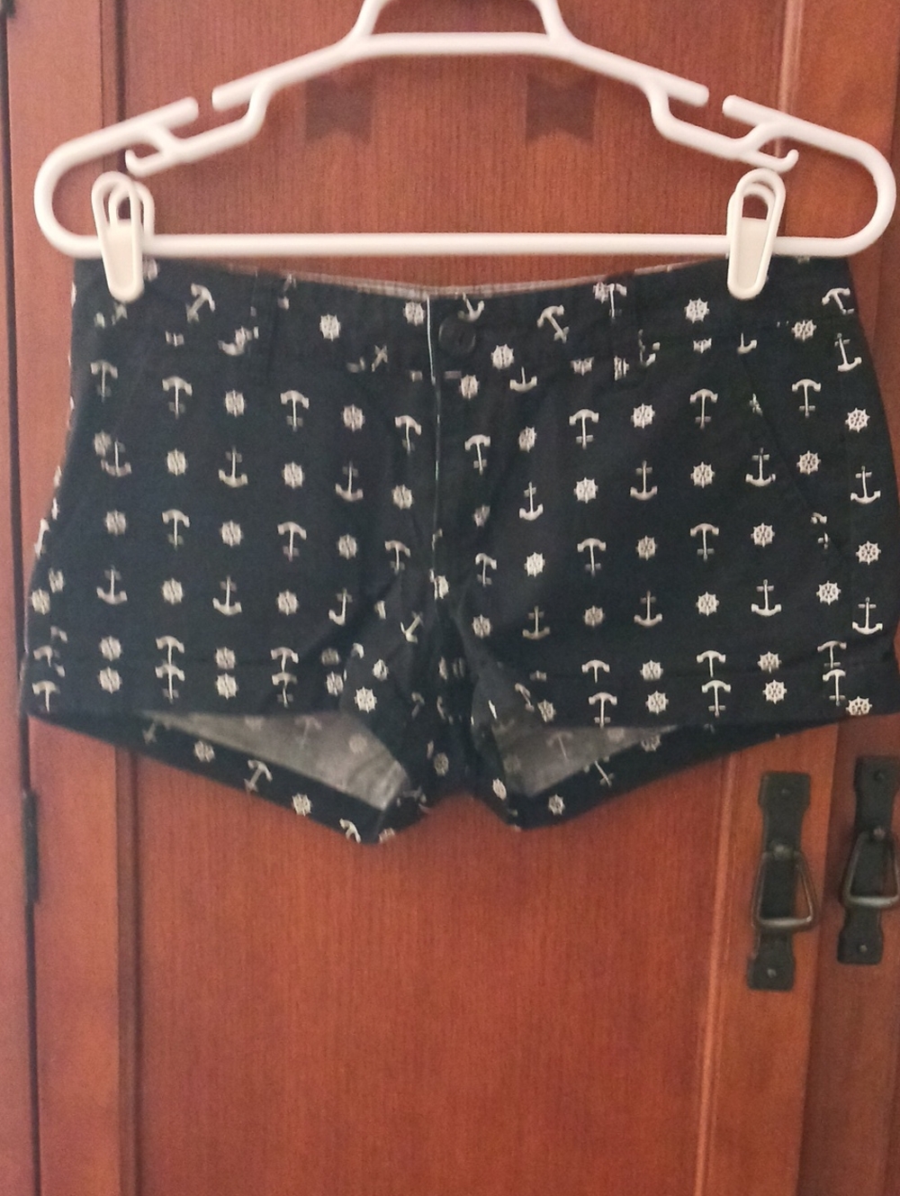 SO- Navy Anchor & Wheel Print Shorty- Shorts